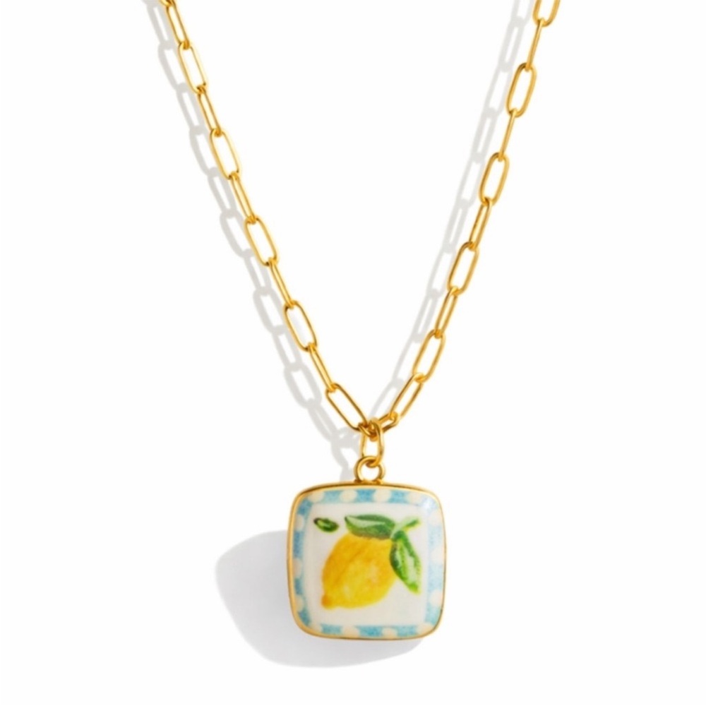 New! Lemon Fields Paperclip Chain Necklace (2017) NWOT Anthro